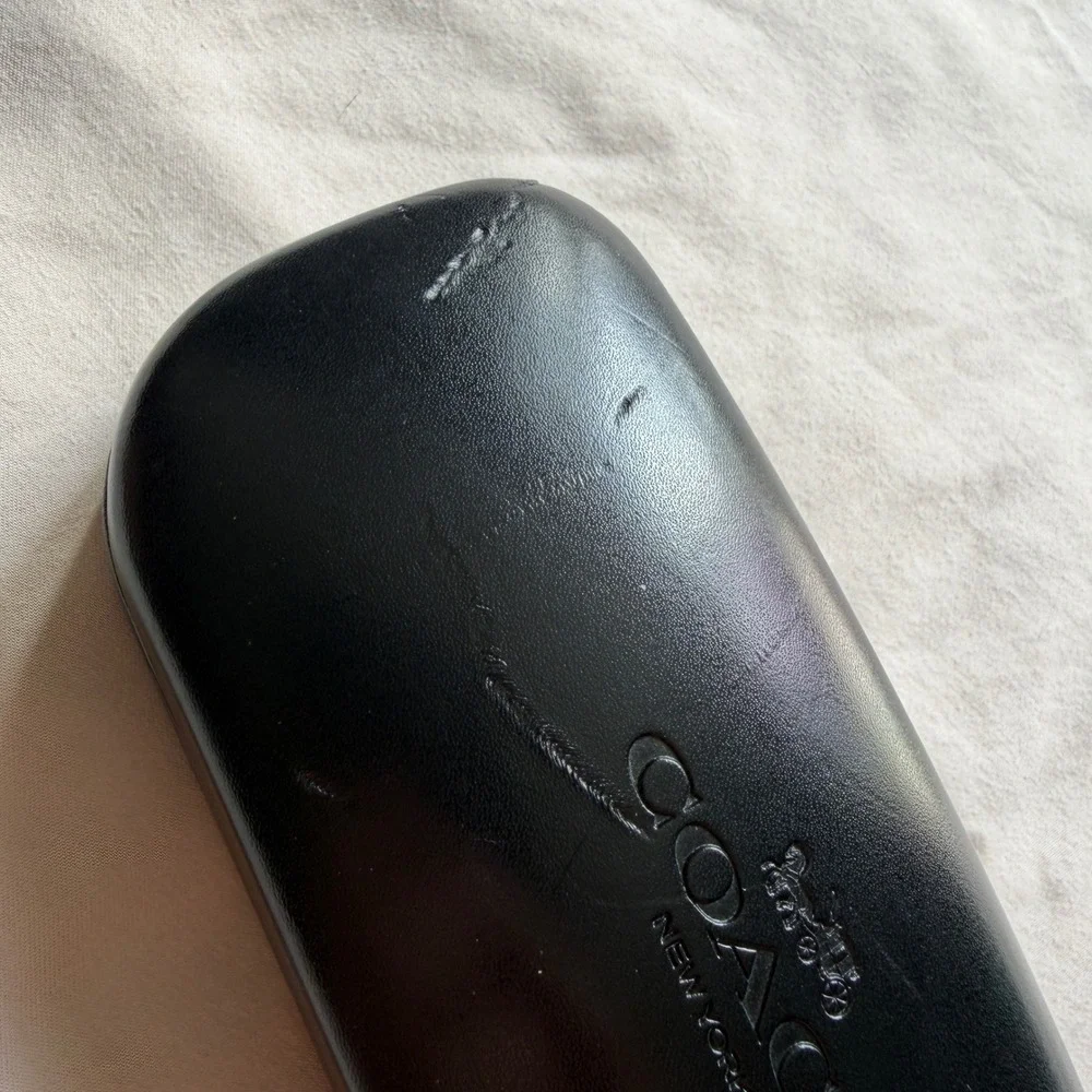 Coach New York Black Hard Clamshell Sunglasses Eyeglasses Case Logo